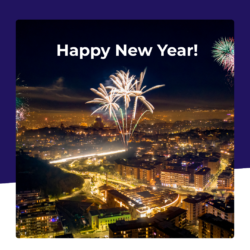 新年快樂與煙花合照